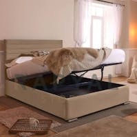 Rapyal Stores Geneva Ottoman Storage Plush Upholstered Bed Frame