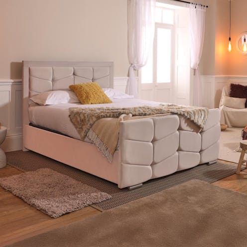Rapyal Sleep Celia Plush Ottoman Storage Bed Frame
