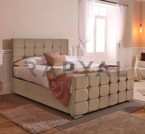 Rapyal Stores Barcelona Ottoman Storage Plush Upholstered Bed Frame