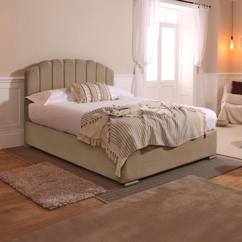 Rapyal Milan Ottoman Storage Plush Upholstered Bed Frame