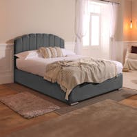 Rapyal Milan Ottoman Storage Plush Upholstered Bed Frame