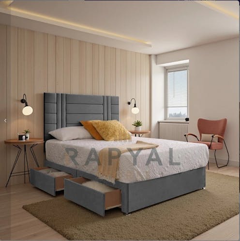Rapyal Maple Upholstered Divan Bed Set
