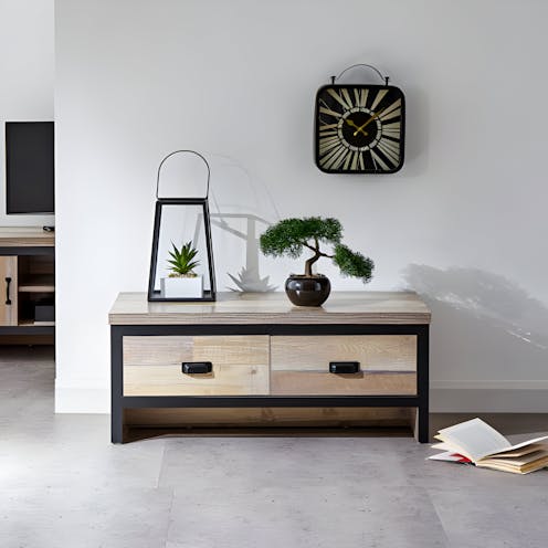 RS Boston 2 Drawer Coffee Table Oak