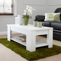 RS Lift Up Coffee Table White