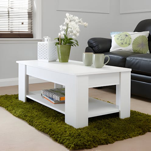 RS Lift Up Coffee Table White