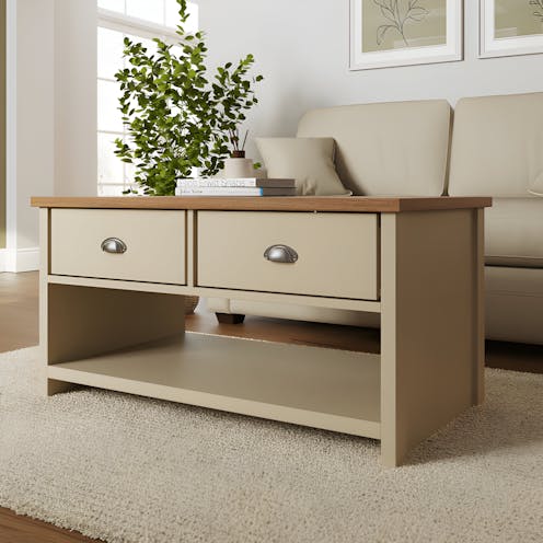 RS Lancaster 2 Drawer Coffee Table Cream