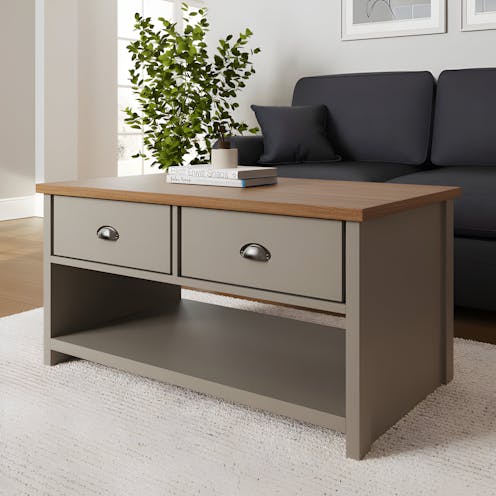 RS Lancaster 2 Drawer Coffee Table Grey