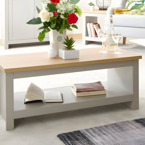 RS Lancaster Coffee Table With Shelf Grey