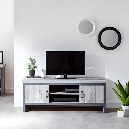 RS Boston 2 Door TV Unit Grey