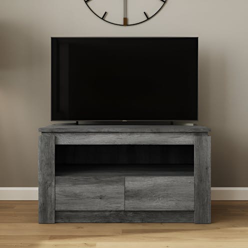 RS Canyon 2 Drawer TV Unit Charcoal Grey