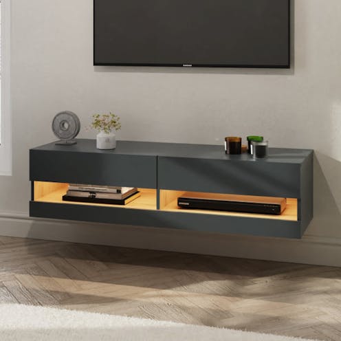 RS Leon 120cm Wall TV Unit with LED Anthracite/Oak