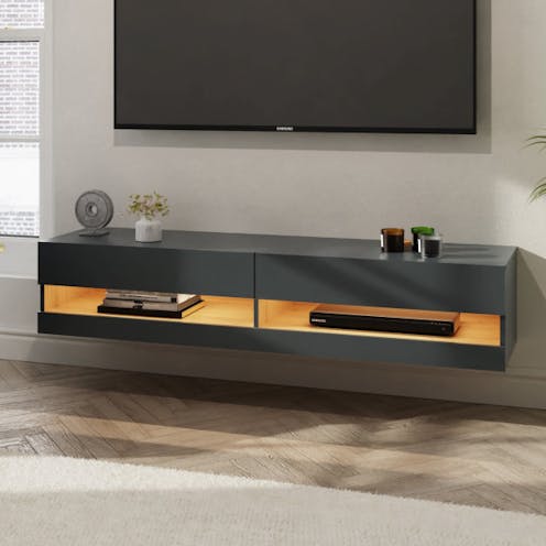 RS Leon 150cm Wall TV Unit with LED Anthracite/Oak