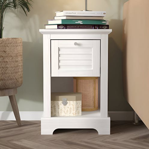 RS Salcombe 1 Drawer Lamp Table White