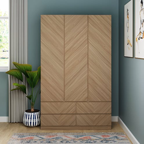 RS Catania 3 Door 4 Drawer Wardrobe Euro Oak