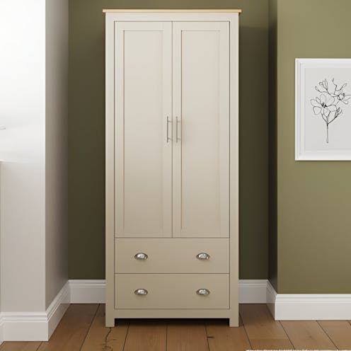 RS Lancaster 2 Door 2 Drawer Wardrobe Cream