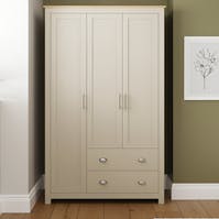 RS Lancaster 3 Door 2 Drawer Wardrobe Cream