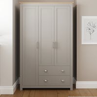 RS Lancaster 3 Door 2 Drawer Wardrobe Grey