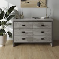 RS Boston 3+3 Drawer Chest Grey
