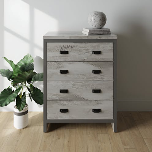 RS Boston 4 Drawer Chest Grey