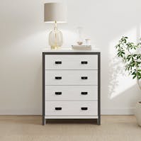 RS Boston 4 Drawer Chest White