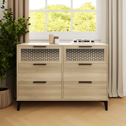 RS Ezra 3+3 Drawer Chest Oak
