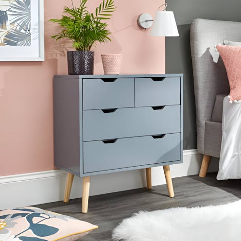 RS Nyborg 2+2 Drawer Chest Dark Grey