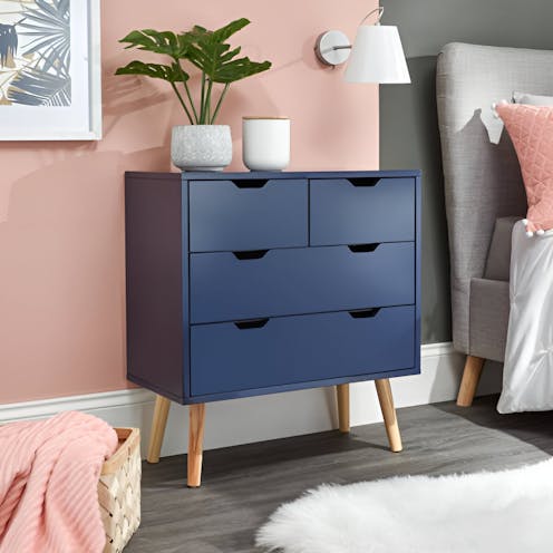 RS Nyborg 2+2 Drawer Chest Nightshadow Blue