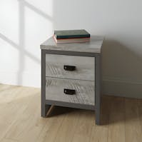 RS Boston 2 Drawer Bedside Table Grey