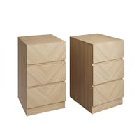 RS Catania 3 Drawer Bedside table Euro Oak Pair