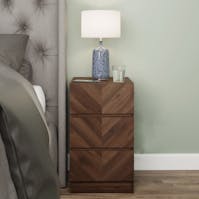 RS Catania 3 Drawer Bedside Table Royal Walnut