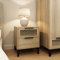 RS Ezra 2 Drawer Bedside Table Oak