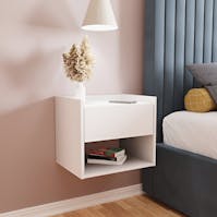 RS Harmony Wall Mounted Pair of Bedside Tables White