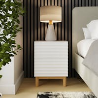 RS Karla Ribbed 2 Drawer Bedside Pair White