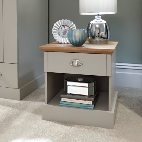 RS Kendal 1 Drawer Bedside Grey