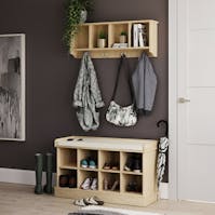 RS Kempton Shoe Bench + Wall Rack Oak