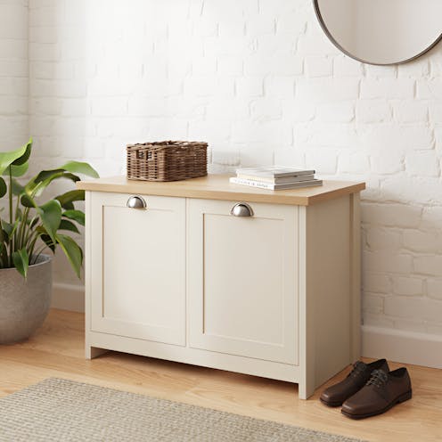RS Lancaster 2 Door Shoe Cabinet Cream