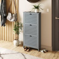RS Bergen Three Tier Shoe Cabinet Grey