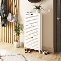 RS Bergen Three Tier Shoe Cabinet White