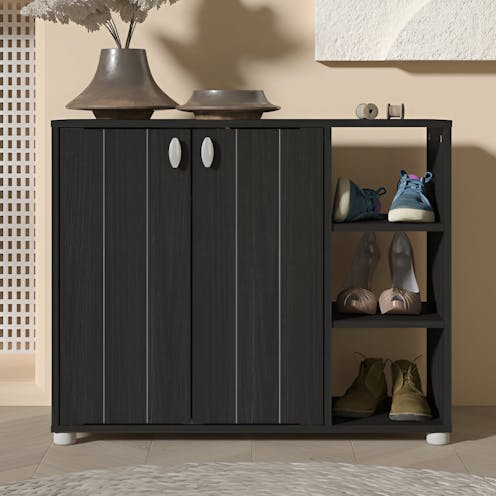 RS Bideford Shoe Cabinet Rustick Black Oak