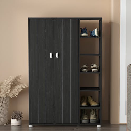 RS Bideford Tall Shoe Cabinet Rustick Black Oak