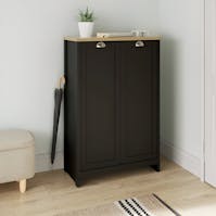 RS Lancaster 2 Door Shoe Cabinet Black