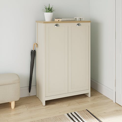 RS Lancaster 2 Door Shoe Cabinet Cream