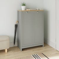 RS Lancaster 2 Door Shoe Cabinet Grey