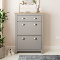 RS Lancaster 2 Door 1 Draw Shoe Cabinet Grey