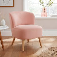 RS Evie Soft Velvet Accent Chair Blush Pink