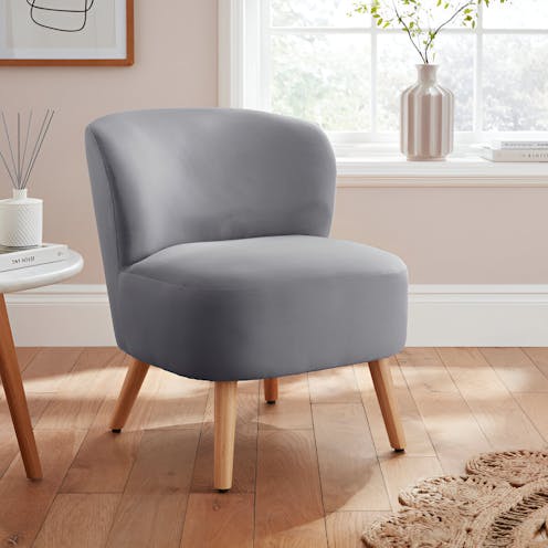 RS Evie Soft Velvet Accent Chair Grey