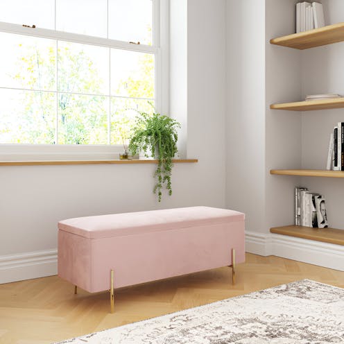 RS Mystica Ottoman Storage Bench Blush Pink