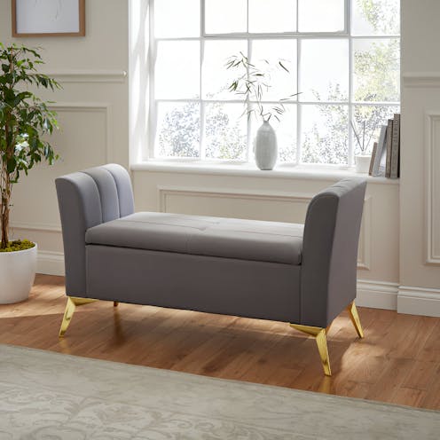 RS Pettine Ottoman Storage Bench Grey