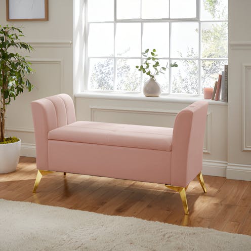 RS Pettine Ottoman Storage Bench Blush Pink