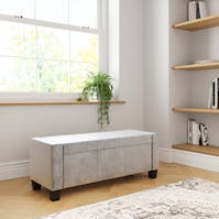 RS Verona Ottoman Bench Grey Crushed Velvet